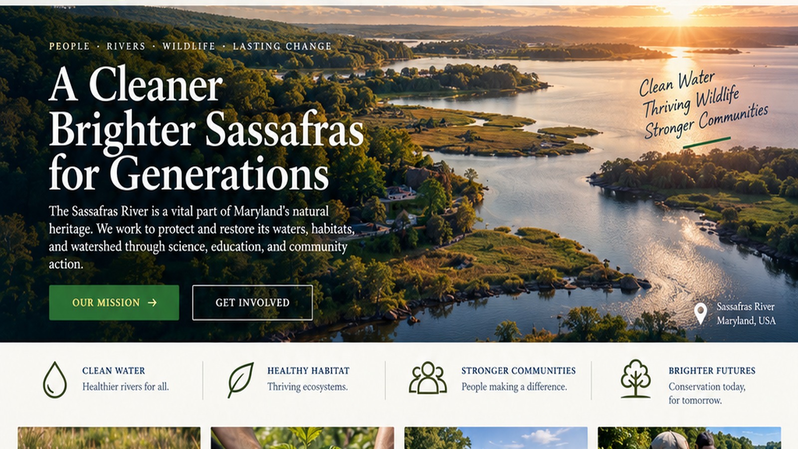 Sassafras River watershed at sunset